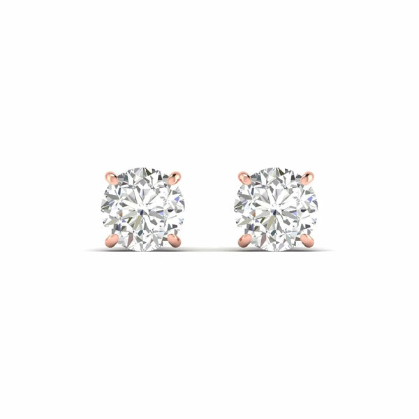 5 Carat Each Round Diamonds Solitaire Studs