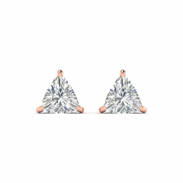 80 Pointers Each Trillion Cut Diamonds Studs Earrings