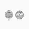 80 Pointers Round Diamond Centre Solitaire Halo Studs Earring