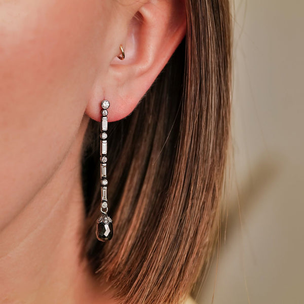 Ayana Briolette Black Diamond Earrings