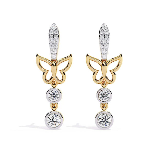 Butterfly Diamond Charm Earrings