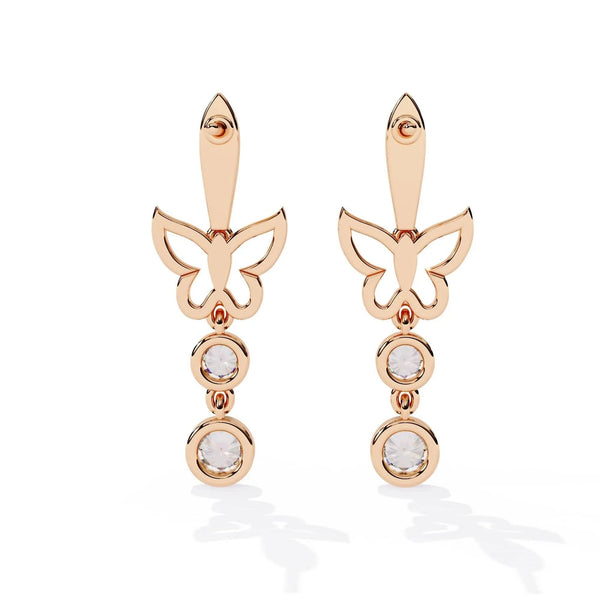 Butterfly Diamond Charm Earrings