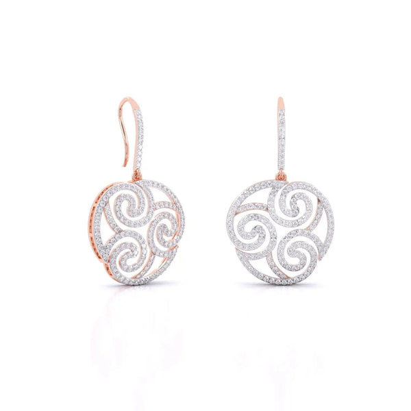 Cachemire Spiral Diamond Drop Earrings