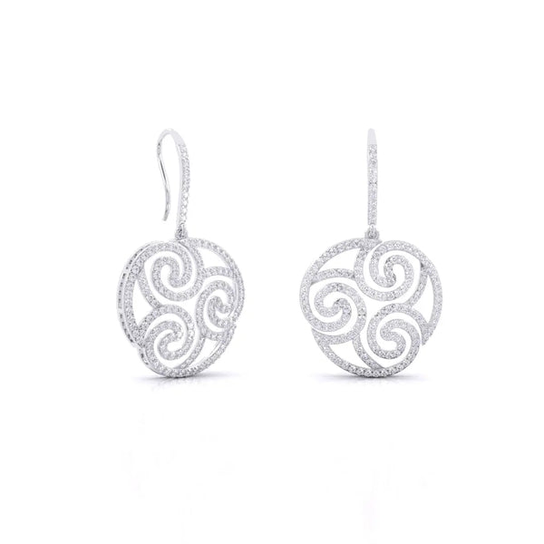 Cachemire Spiral Diamond Drop Earrings