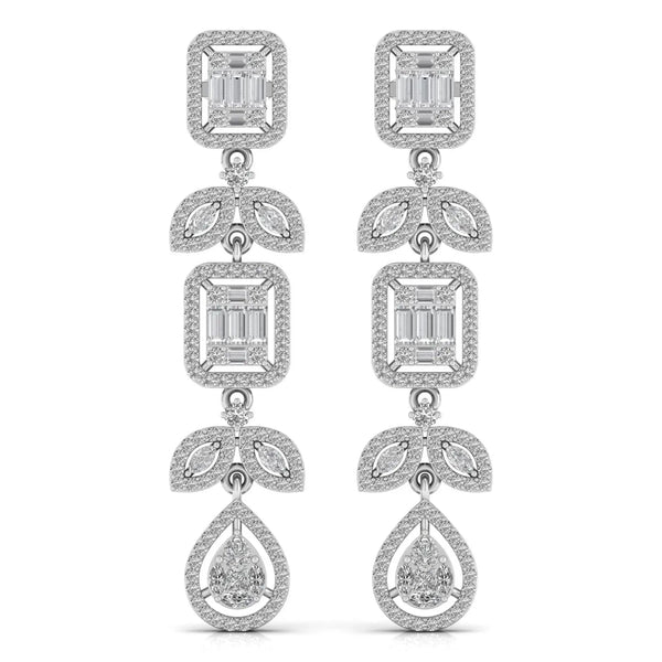 Chainlet Dangler Diamond Earrings