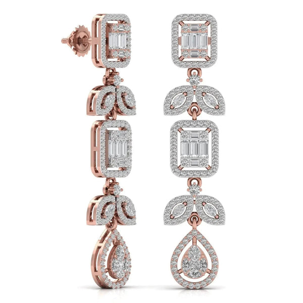 Chainlet Dangler Diamond Earrings