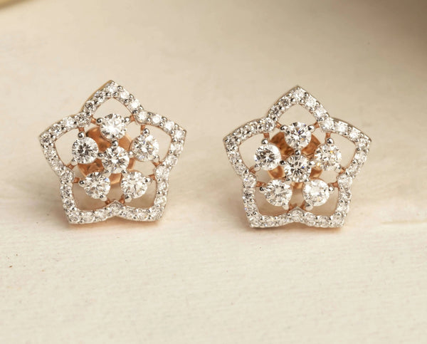 Cluster Diamond Floral Studs