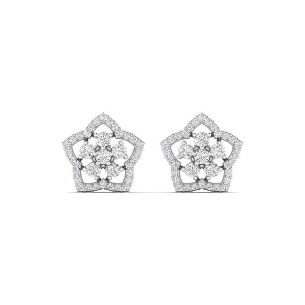 Cluster Diamond Floral Studs
