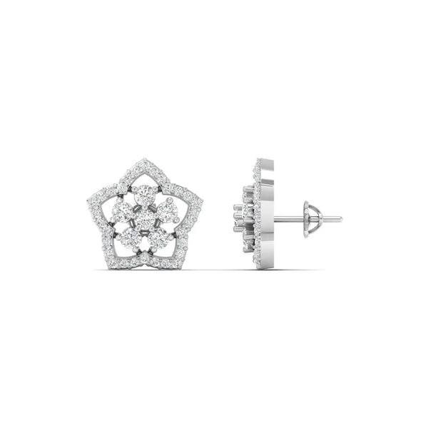 Cluster Diamond Floral Studs