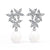 Crystal Flower and Pearl Drop Earrings