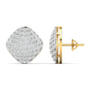 Round Pave Diamond Cluster Earrings