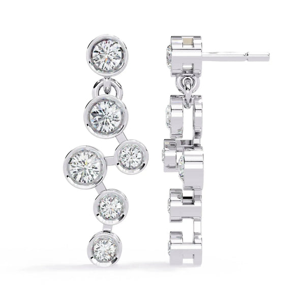 Dainty Diamond Dangling Drop Earrings