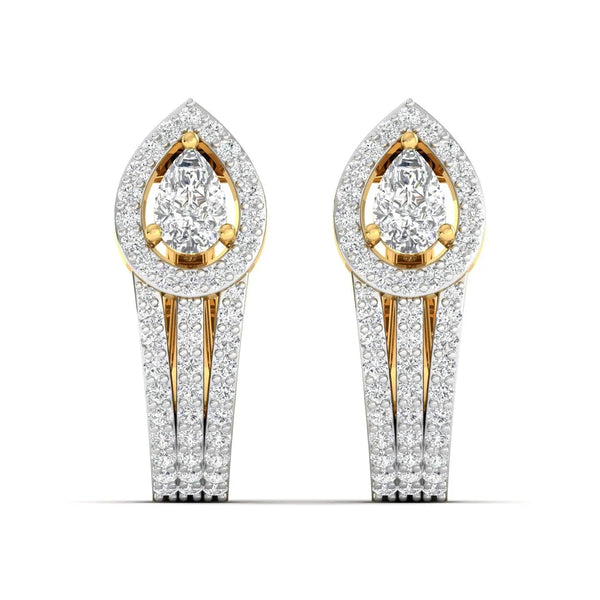 Dazzling Pear Halo Diamond Earrings