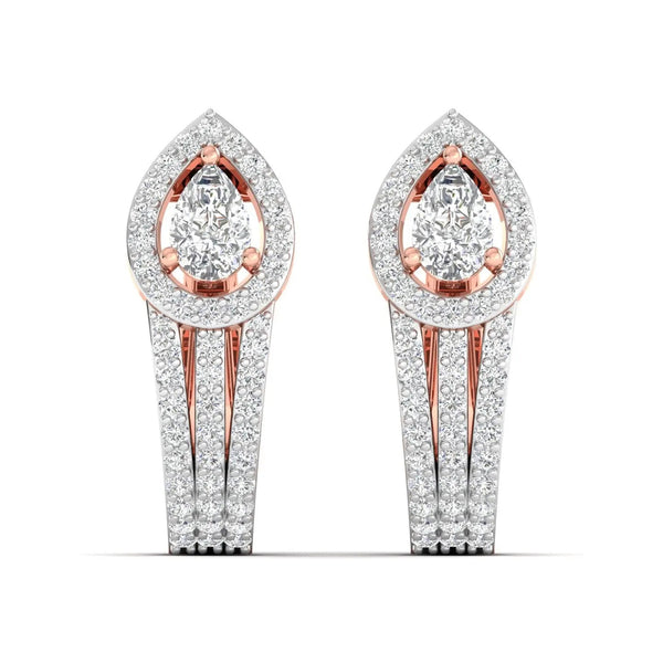 Dazzling Pear Halo Diamond Earrings