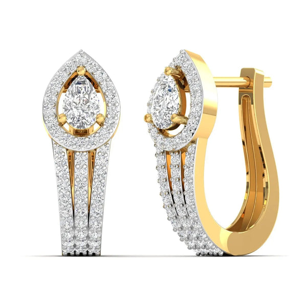 Dazzling Pear Halo Diamond Earrings