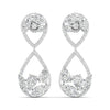 Dazzling Pear & Round Diamond Drop Earrings