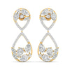 Dazzling Pear & Round Diamond Drop Earrings