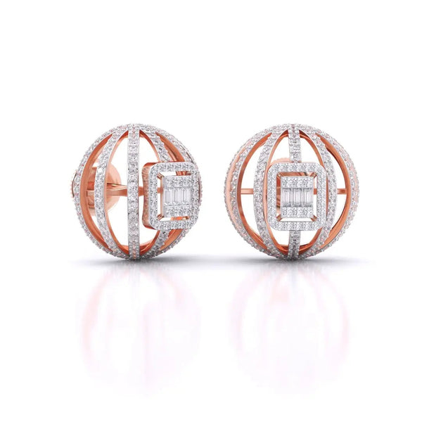 Diamond Ball Stud Earrings