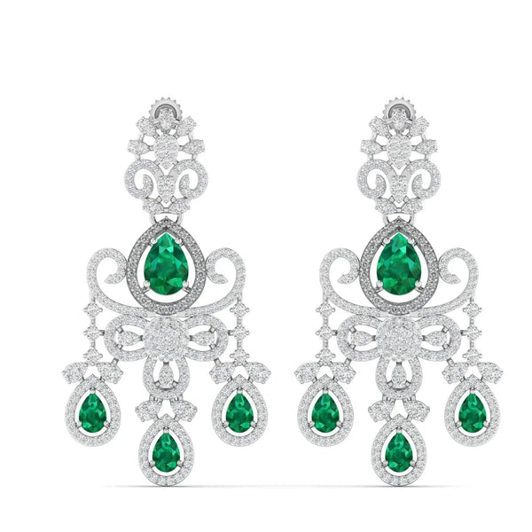 Diamond Chandelier Earrings in Two-Tone Gold