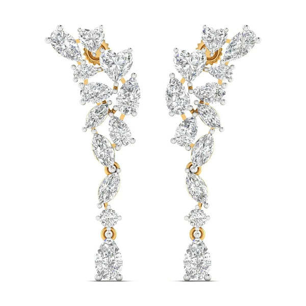 Diamond Cluster Cascade Earrings