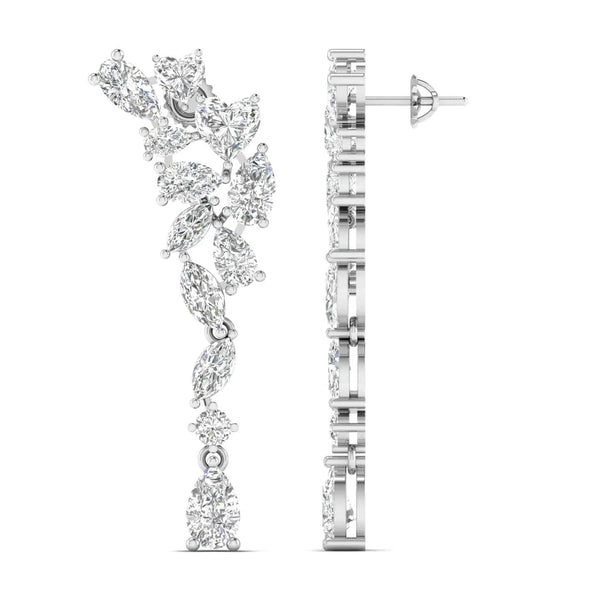 Diamond Cluster Cascade Earrings