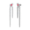 Diamond Dangle Earrings with Pink Diamond Accents
