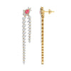 Diamond Dangle Earrings with Pink Diamond Accents