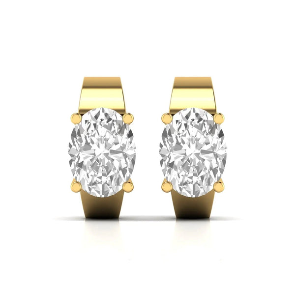 Diamond Huggie Earrings in Gold