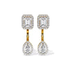 Double Halo Diamond Drop Earring