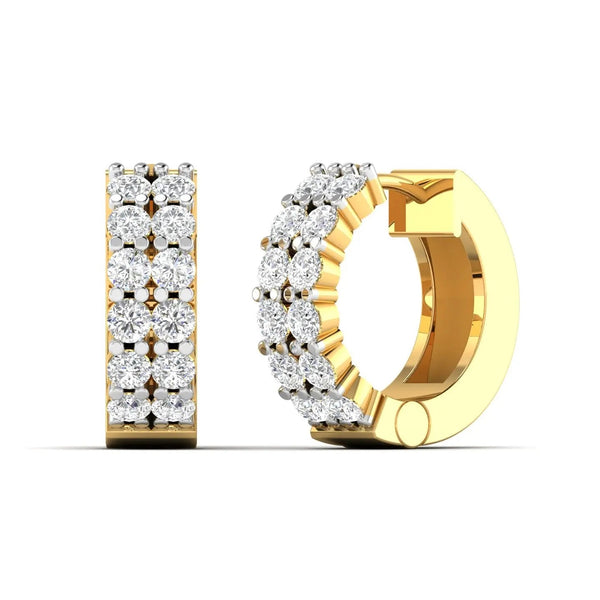 Double Row Diamond Hoop Earrings