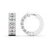 Double Row Diamond Hoop Earrings