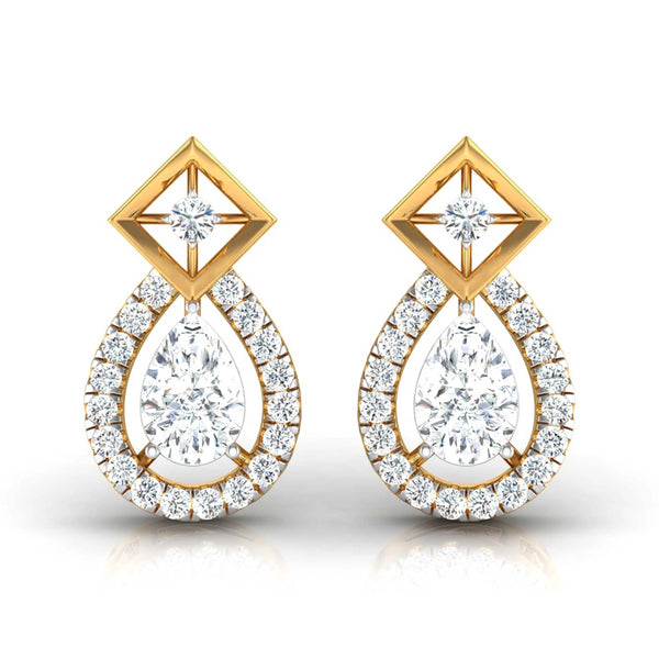 Edgy Teardrop Diamond Earrings