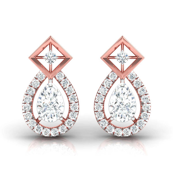 Edgy Teardrop Diamond Earrings