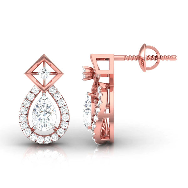 Edgy Teardrop Diamond Earrings