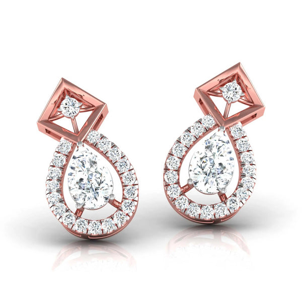 Edgy Teardrop Diamond Earrings