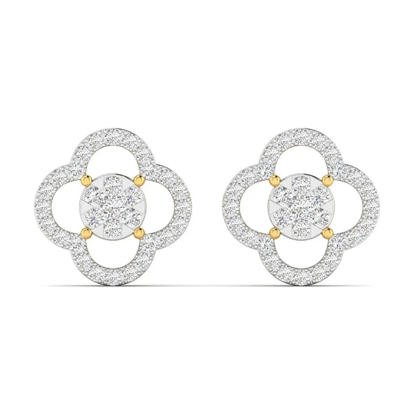 Elegant Clover Diamond Earrings