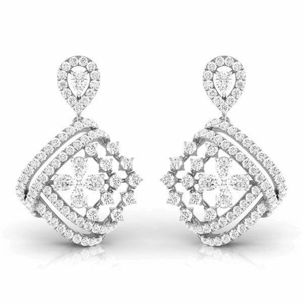 Encrusted Sides Drop Earrings