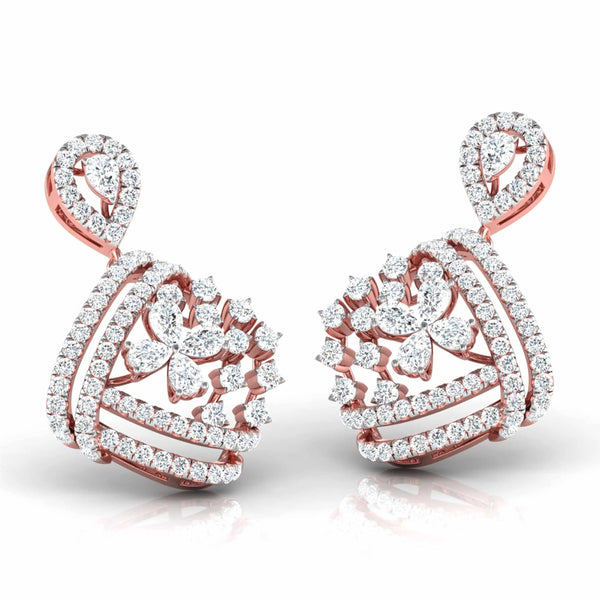 Encrusted Sides Drop Earrings