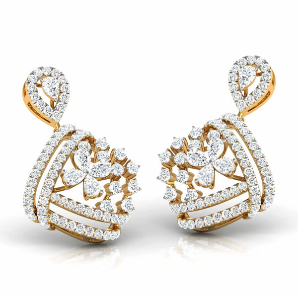Encrusted Sides Drop Earrings