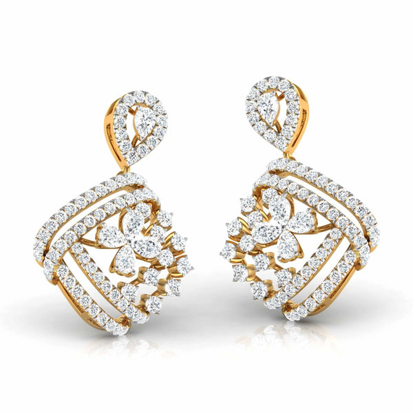 Encrusted Sides Drop Earrings