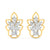 Floral Design Gold Stud Earrings