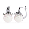 Floral Pearl Diamond Drop Earring
