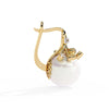 Floral Pearl Diamond Drop Earring