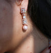 Geometric Baguette Diamond Drop Earrings