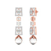 Geometric Baguette Diamond Drop Earrings