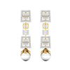 Geometric Baguette Diamond Drop Earrings