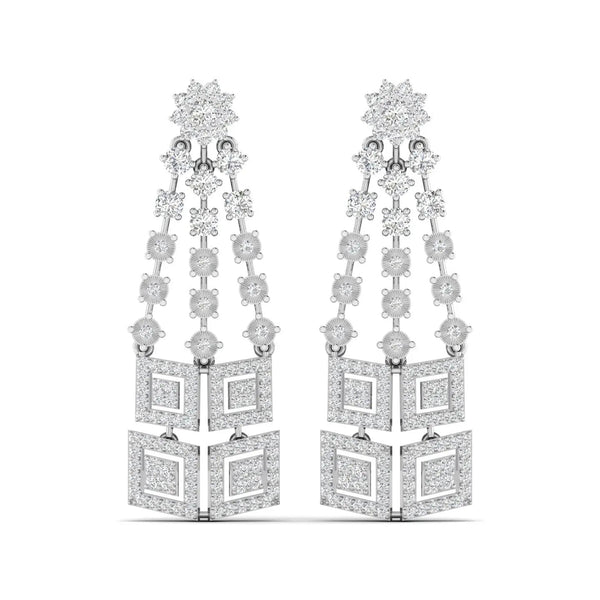 Geometric Diamond Dangle Earrings
