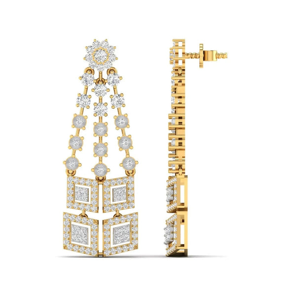 Geometric Diamond Dangle Earrings