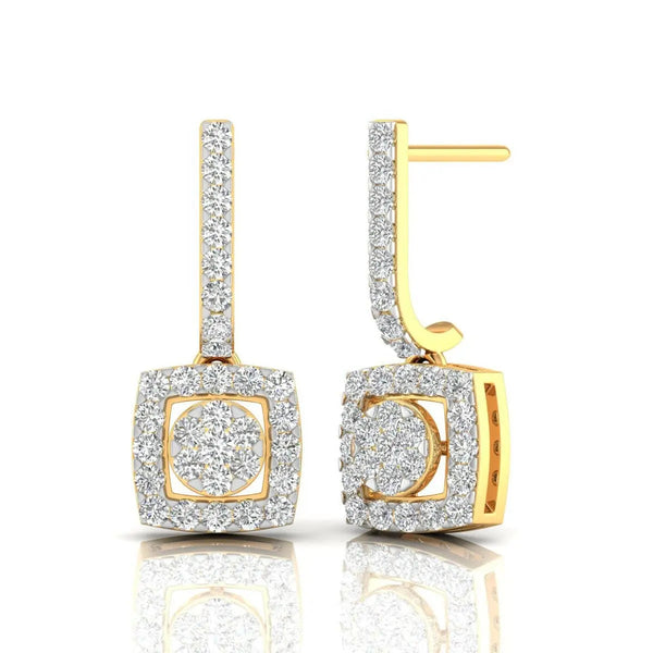 Geometric Drop Diamond Earrings