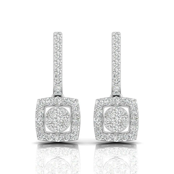 Geometric Drop Diamond Earrings